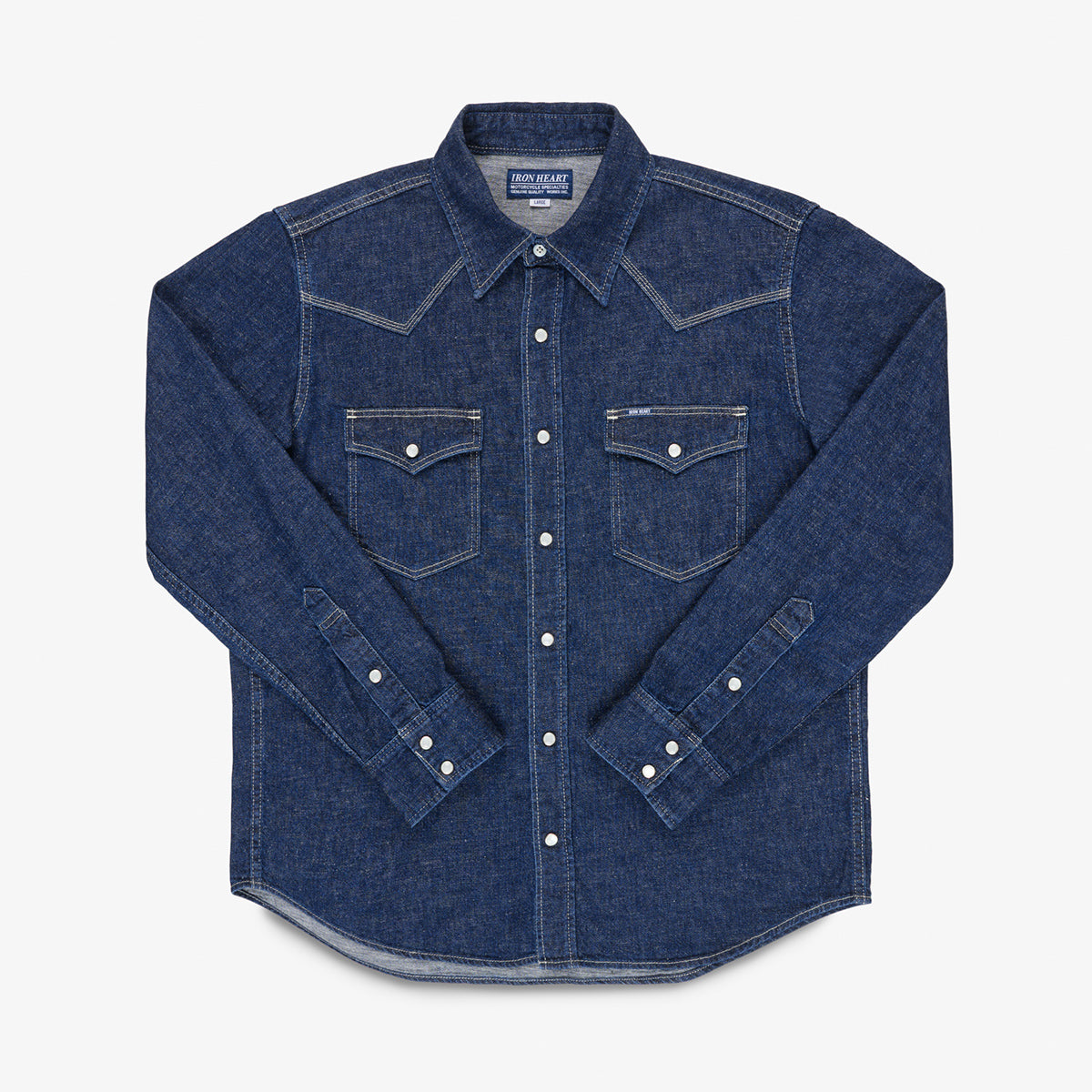 IHSH-448-IND - FW26 - 7oz Recycled Cotton Denim Western Shirt - Indigo