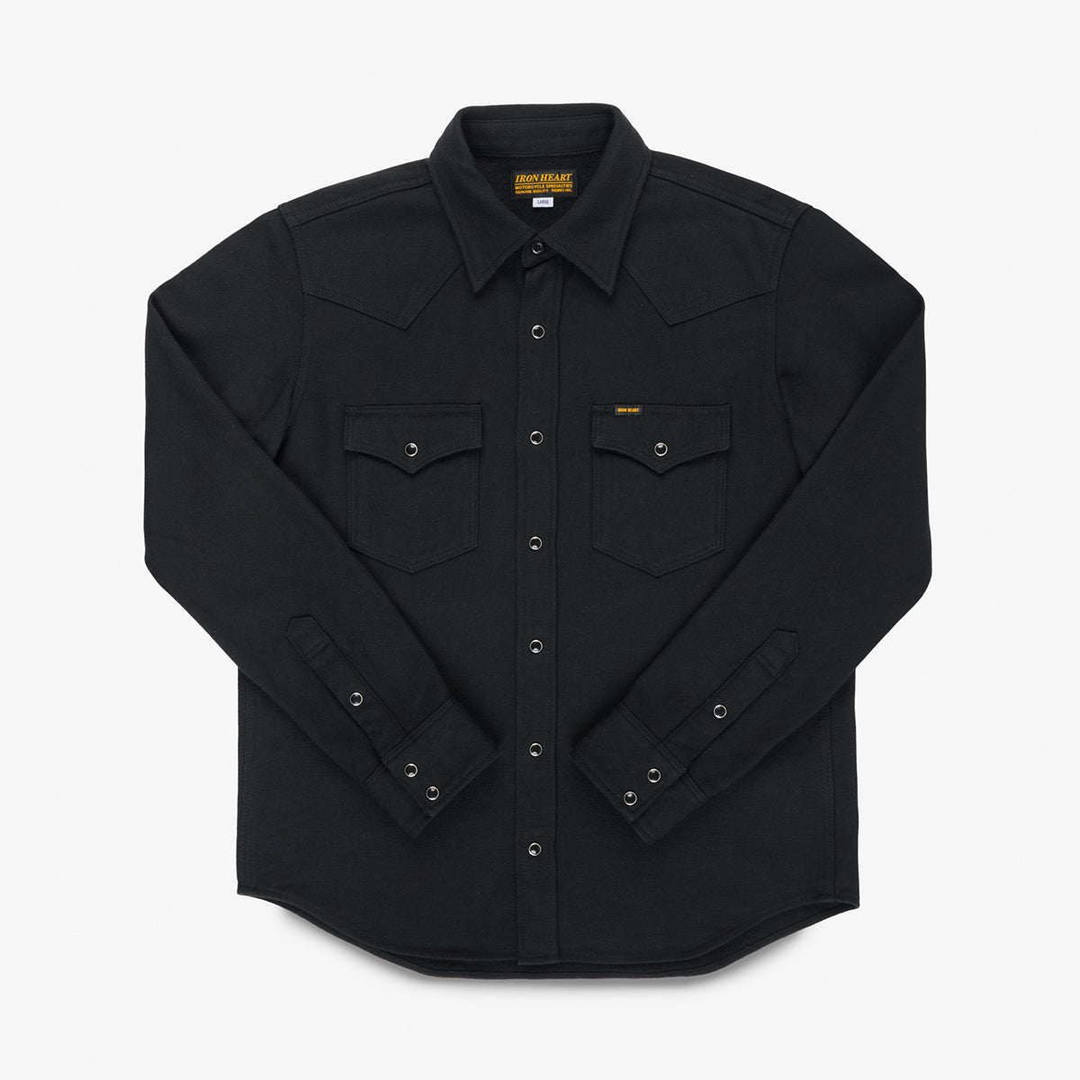IHSH-459-BLK - FW26 - Ultra Heavy Flannel Herringbone Western Shirt - Black