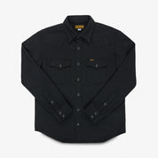IHSH-459-BLK - FW26 - Ultra Heavy Flannel Herringbone Western Shirt - Black