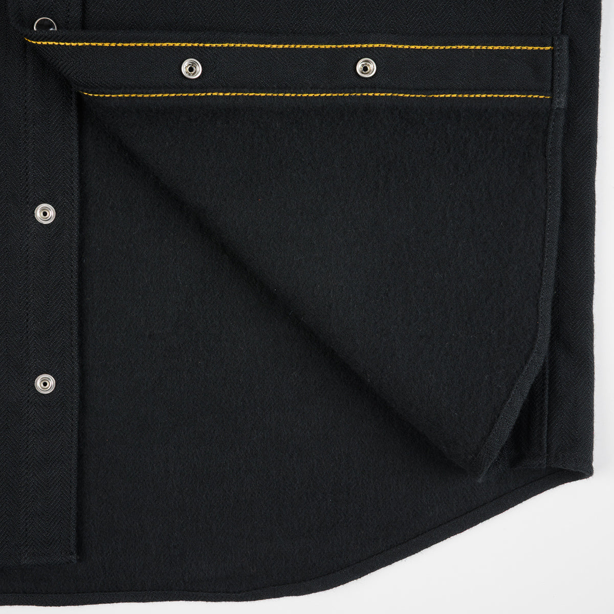 IHSH-459-BLK - FW26 - Ultra Heavy Flannel Herringbone Western Shirt - Black