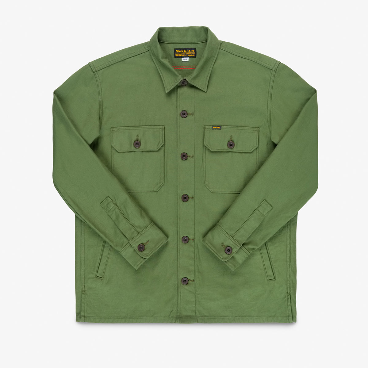 IHSH-451-ODG - FW26 - 9oz Cotton Sateen Military CPO Shirt - Olive Drab Green