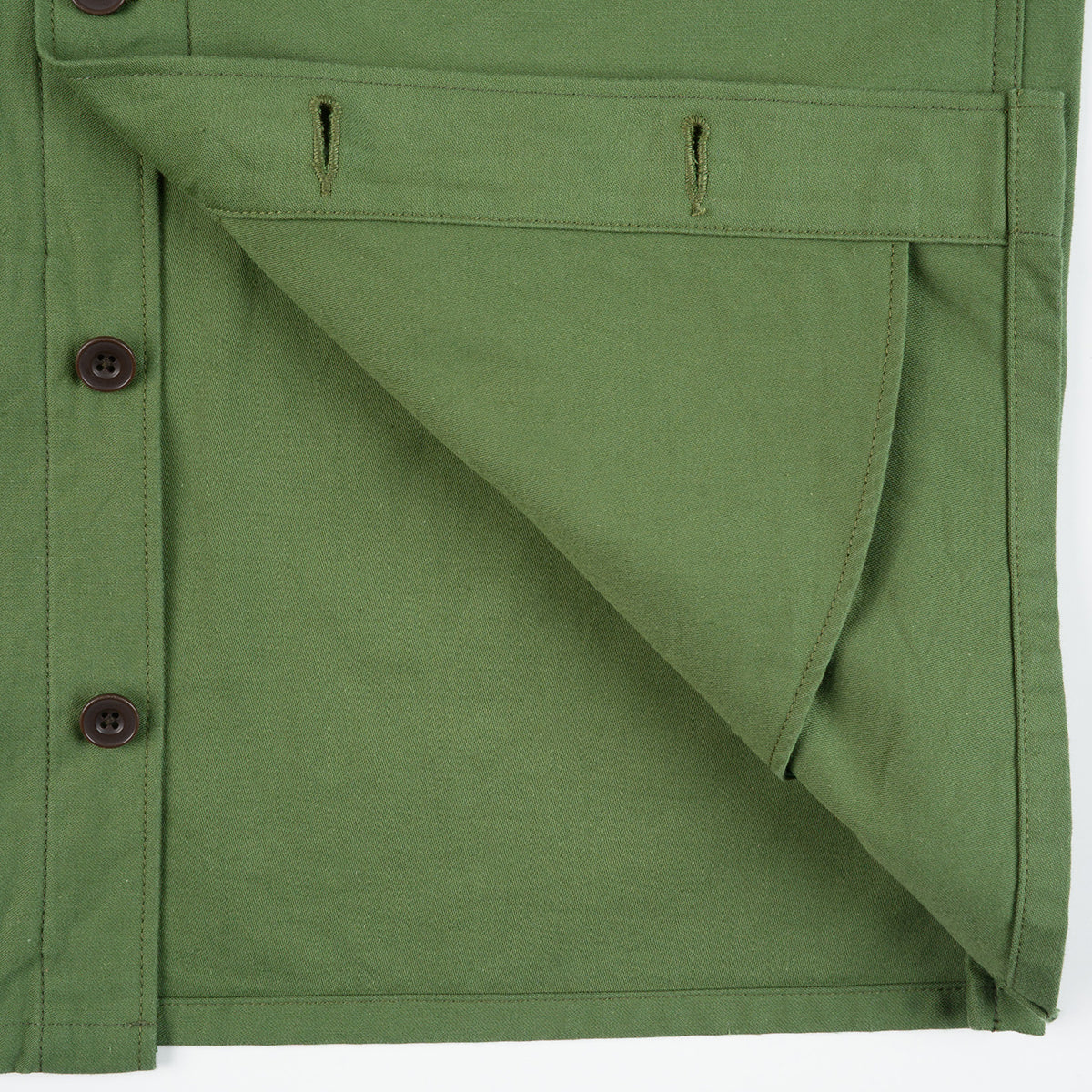 IHSH-451-ODG - FW26 - 9oz Cotton Sateen Military CPO Shirt - Olive Drab Green