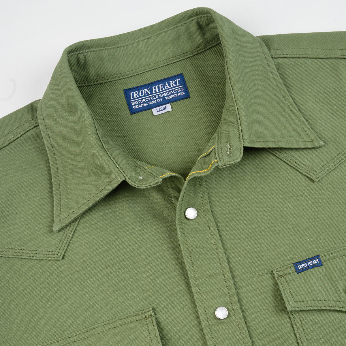 IHSH-454-ODG - FW26 - 11oz Military Serge Western Shirt - Olive Drab Green