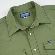 IHSH-454-ODG - FW26 - 11oz Military Serge Western Shirt - Olive Drab Green