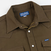 IHSH-454-BRN - FW26 - 11oz Military Serge Western Shirt - Brown
