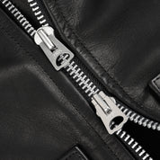 IHJ-173-BLK - FW26 - Waterproof Coated Leather Hooded Jacket - Black