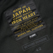 IHJ-173-BLK - FW26 - Waterproof Coated Leather Hooded Jacket - Black