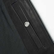IHJ-173-BLK - FW26 - Waterproof Coated Leather Hooded Jacket - Black