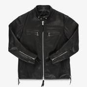 IHJ-172-BLK - FW26 - Waterproof Coated Leather Rider’s Jacket - Black