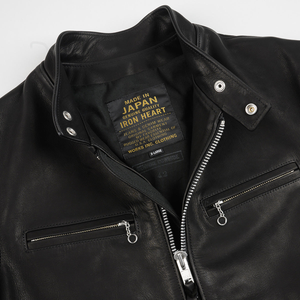 IHJ-172-BLK - FW26 - Waterproof Coated Leather Rider’s Jacket - Black