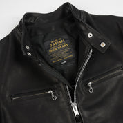 IHJ-172-BLK - FW26 - Waterproof Coated Leather Rider’s Jacket - Black
