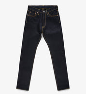 IH-888-XHSib- 25oz Selvedge Denim Medium/High Rise Tapered Cut Jeans - Indigo/Black