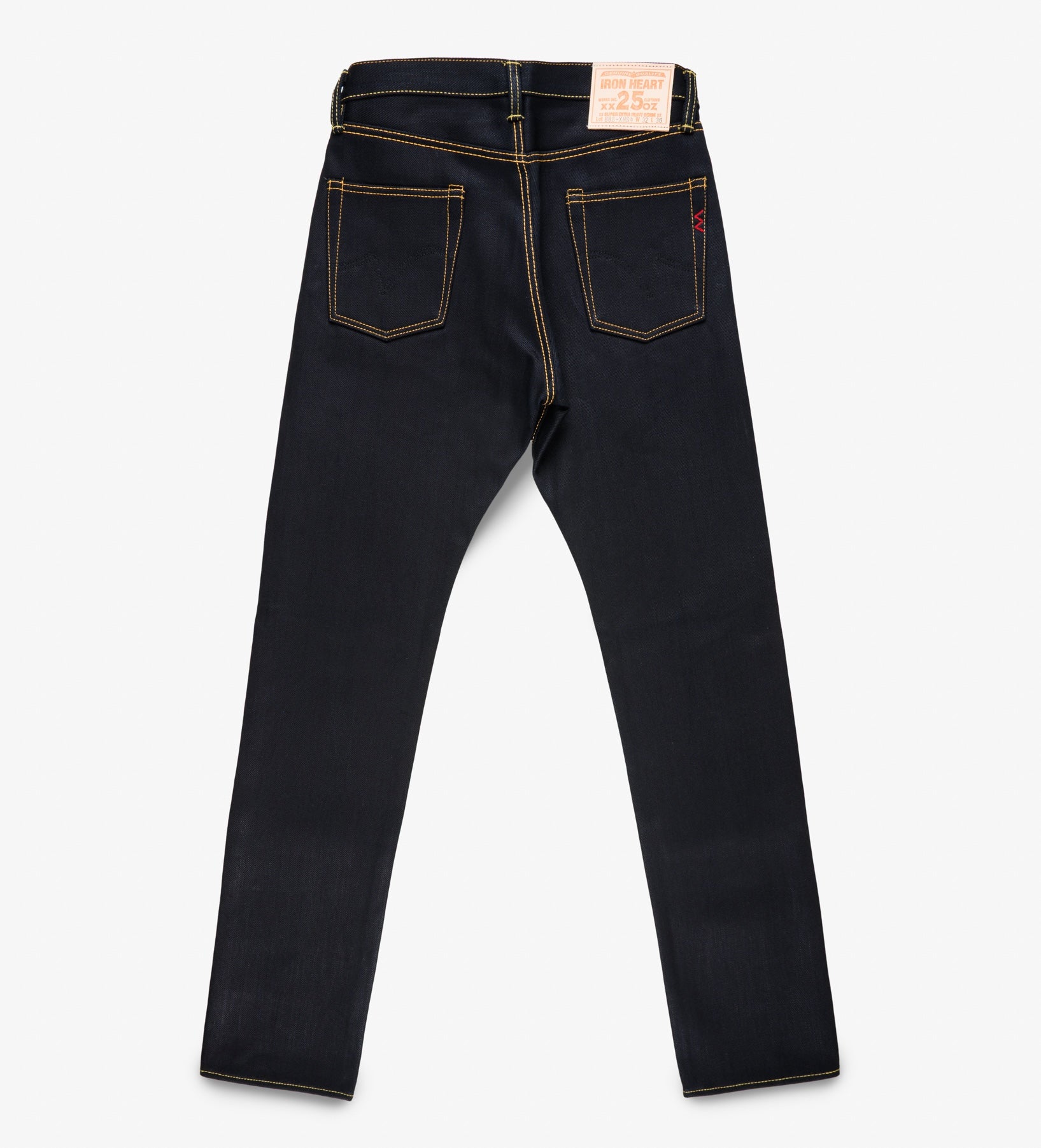 IH-888-XHSib- 25oz Selvedge Denim Medium/High Rise Tapered Cut Jeans - Indigo/Black