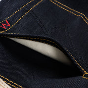 IH-888-XHSib- 25oz Selvedge Denim Medium/High Rise Tapered Cut Jeans - Indigo/Black