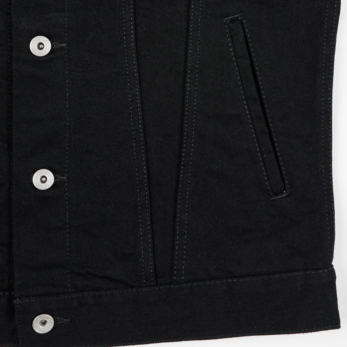 IHJ-86-BLK - 14oz Selvedge Denim Modified Type III Jacket - Black/Black