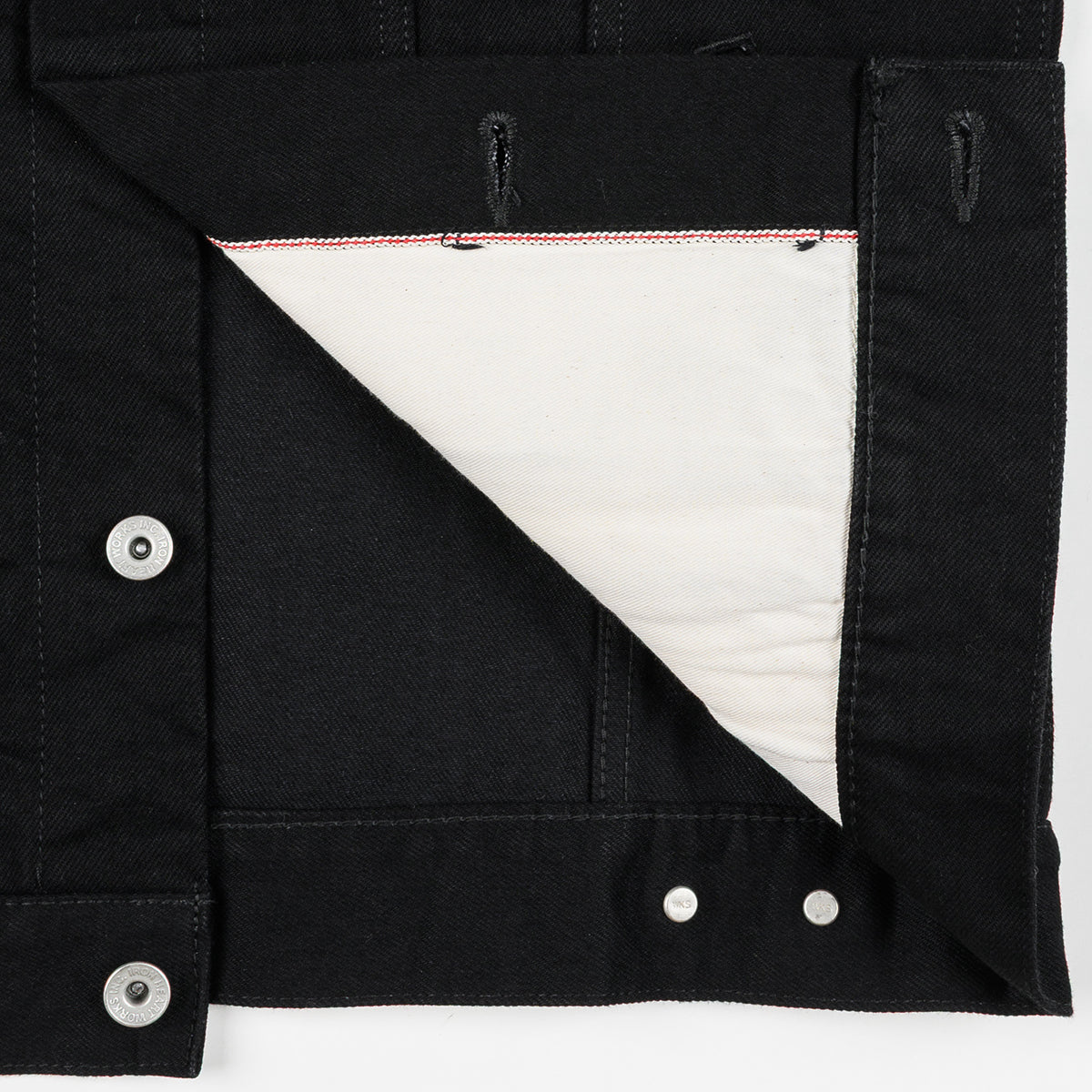 IHJ-86-BLK - 14oz Selvedge Denim Modified Type III Jacket - Black/Black