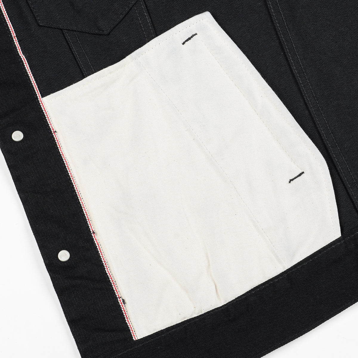 IHJ-86-BLK - 14oz Selvedge Denim Modified Type III Jacket - Black/Black