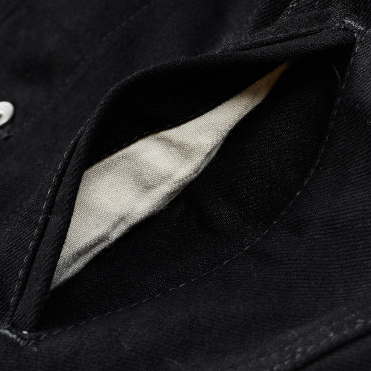 IHJ-86-BLK - 14oz Selvedge Denim Modified Type III Jacket - Black/Black