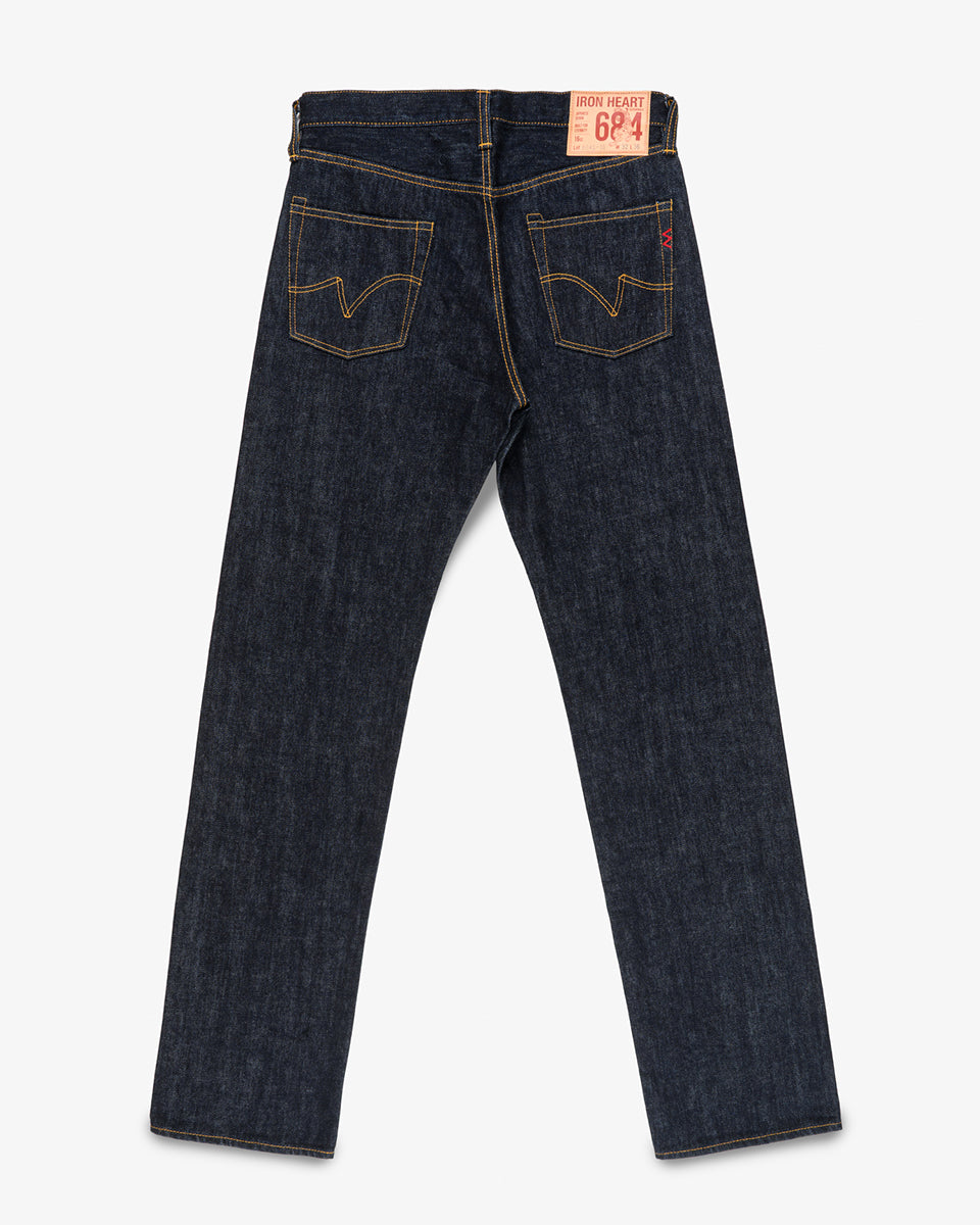 IH-684S-16-GER/2 - Iron Heart Germany 16oz Vintage Selvedge Denim Relaxed Cut Jeans - Indigo