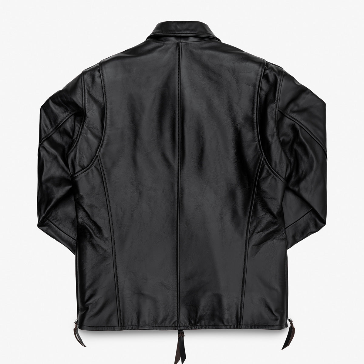 IHJ-54-BLK - Japanese Horsehide Rider's Jacket with collar - Black