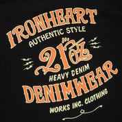 IHT-2603-BLK - 7.5oz Printed Loopwheel Crew Neck T-Shirt - Black