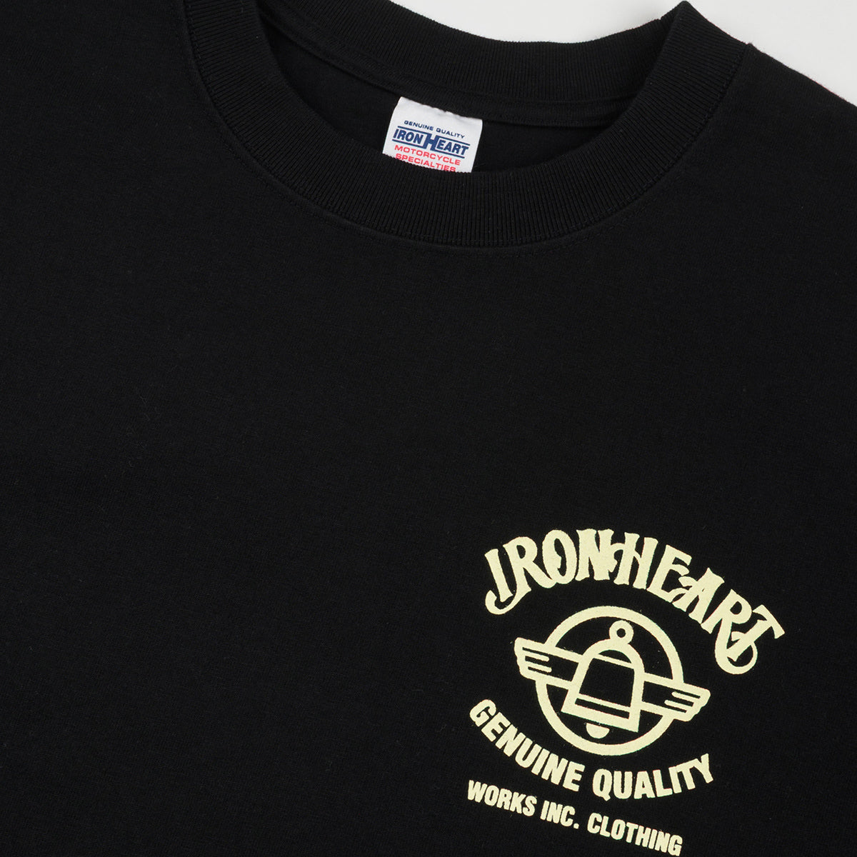 IHT-2603-BLK - 7.5oz Printed Loopwheel Crew Neck T-Shirt - Black