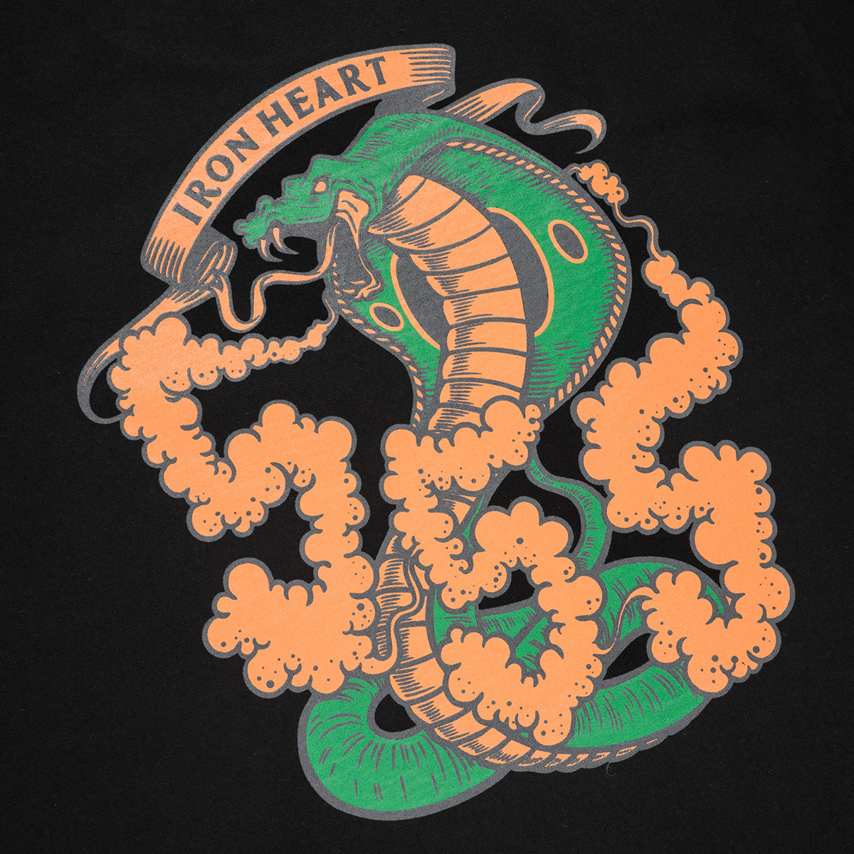 IHT-555-BLK - 7.5oz Printed Loopwheel Crew Neck T-Shirt - Black