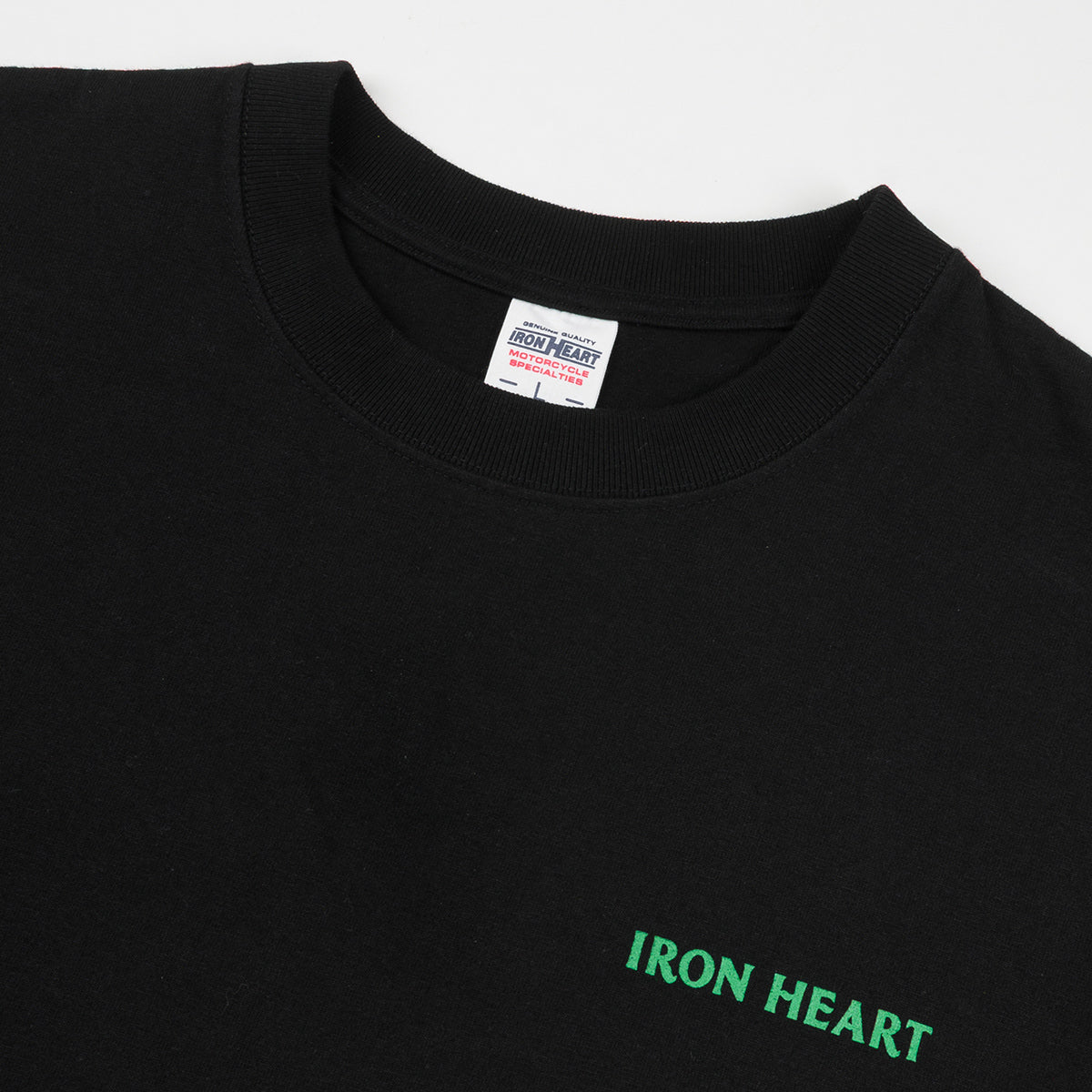 IHT-555-BLK - 7.5oz Printed Loopwheel Crew Neck T-Shirt - Black