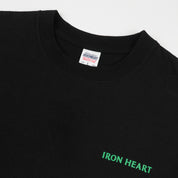 IHT-555-BLK - 7.5oz Printed Loopwheel Crew Neck T-Shirt - Black