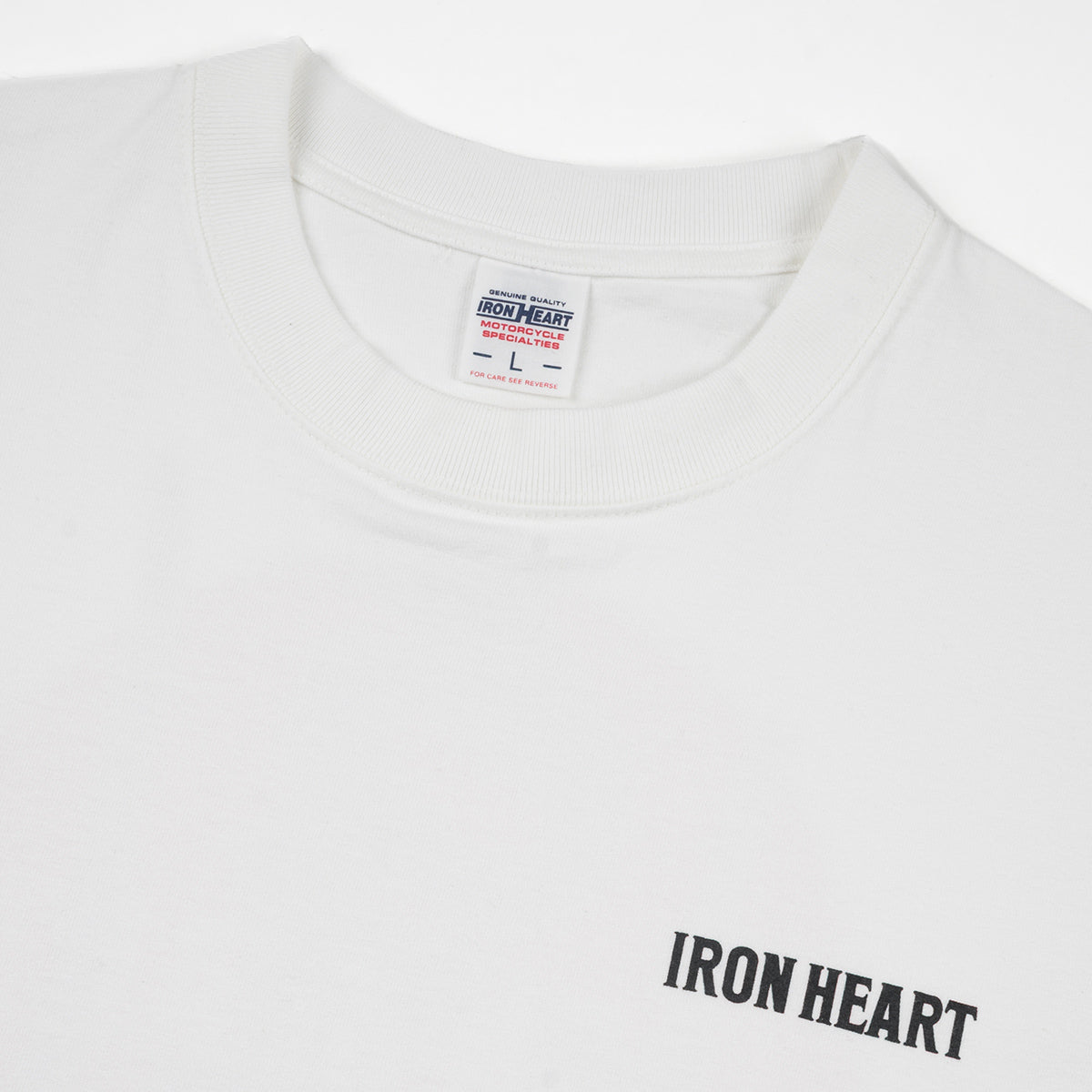 IHT-634-WHT - 7.5oz Printed Loopwheel Crew Neck T-Shirt - White