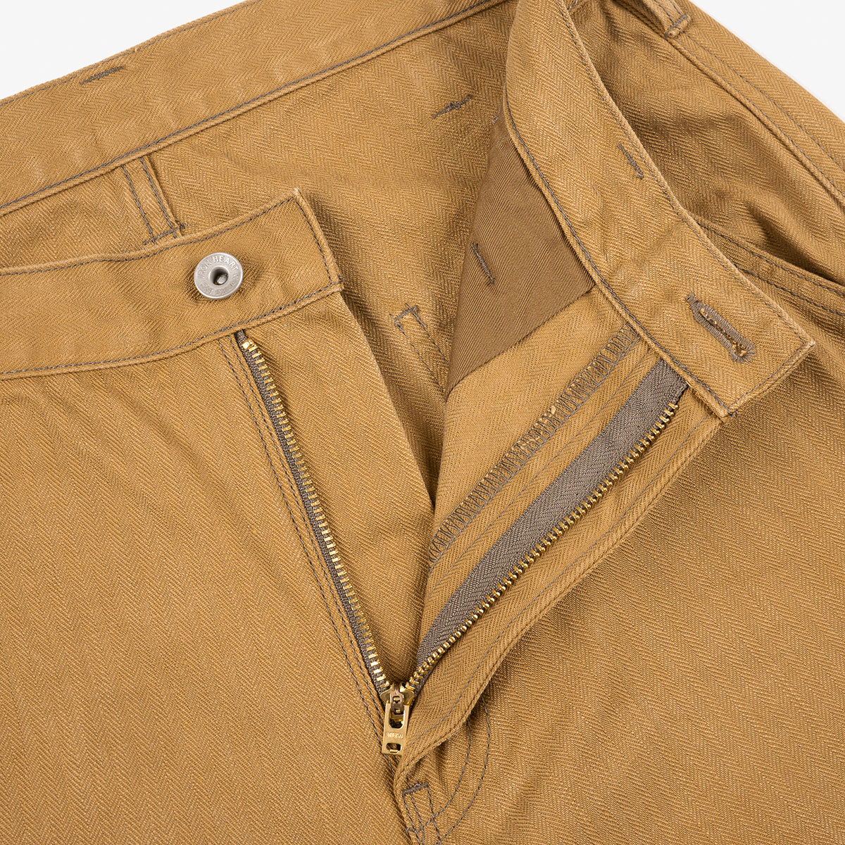 IH-748-BRN - 10oz Herringbone Wide Pants - Brown