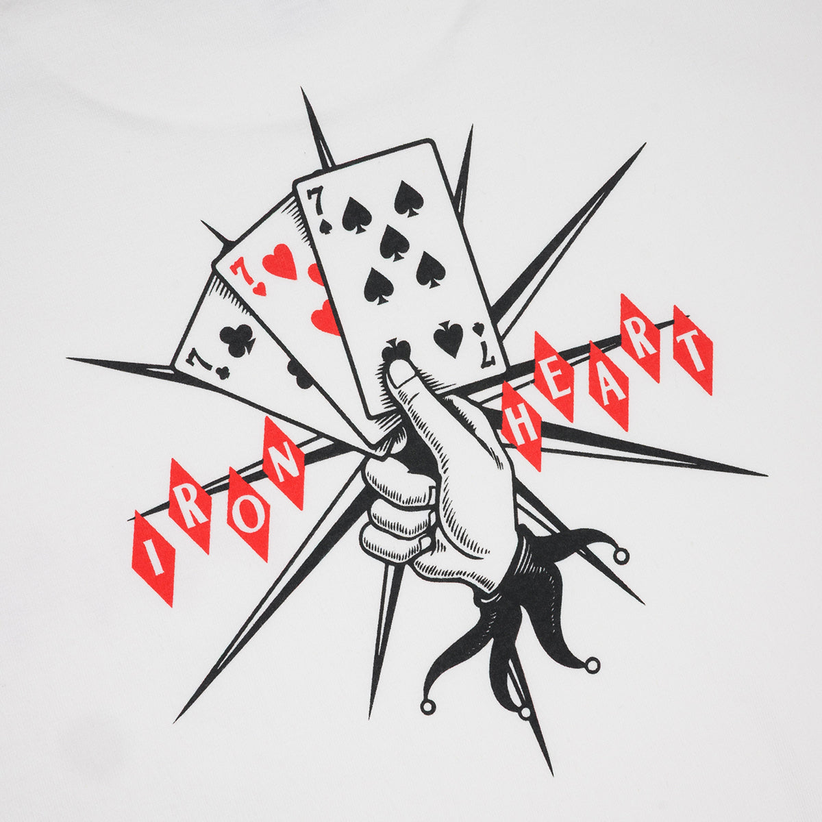 IHT-777-WHT - 7.5oz Printed Loopwheel Crew Neck T-Shirt - White