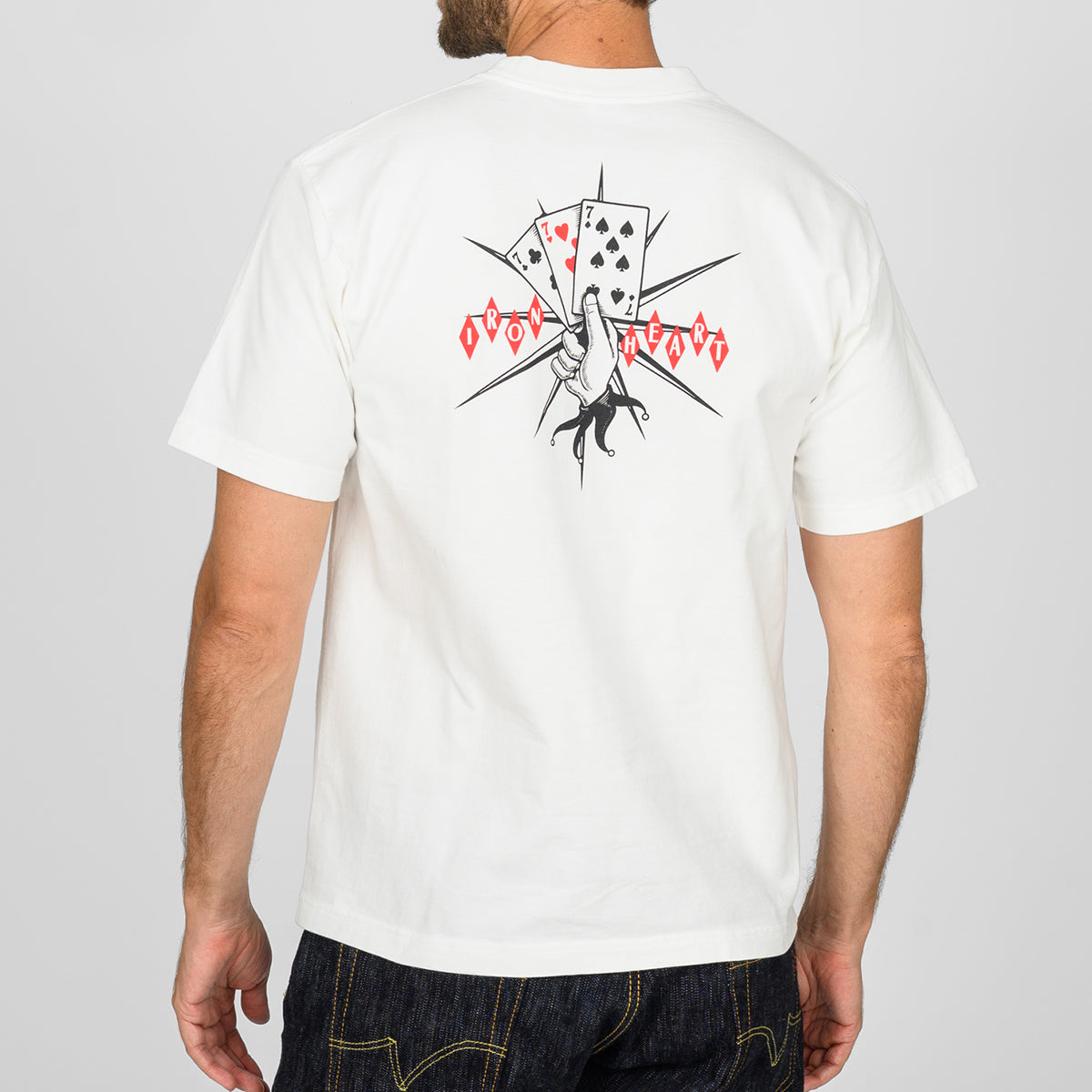 IHT-777-WHT - 7.5oz Printed Loopwheel Crew Neck T-Shirt - White