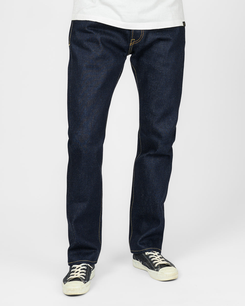 IH-666S-18 - 18oz Vintage Selvedge Denim Slim Straight Cut Jeans - Indigo
