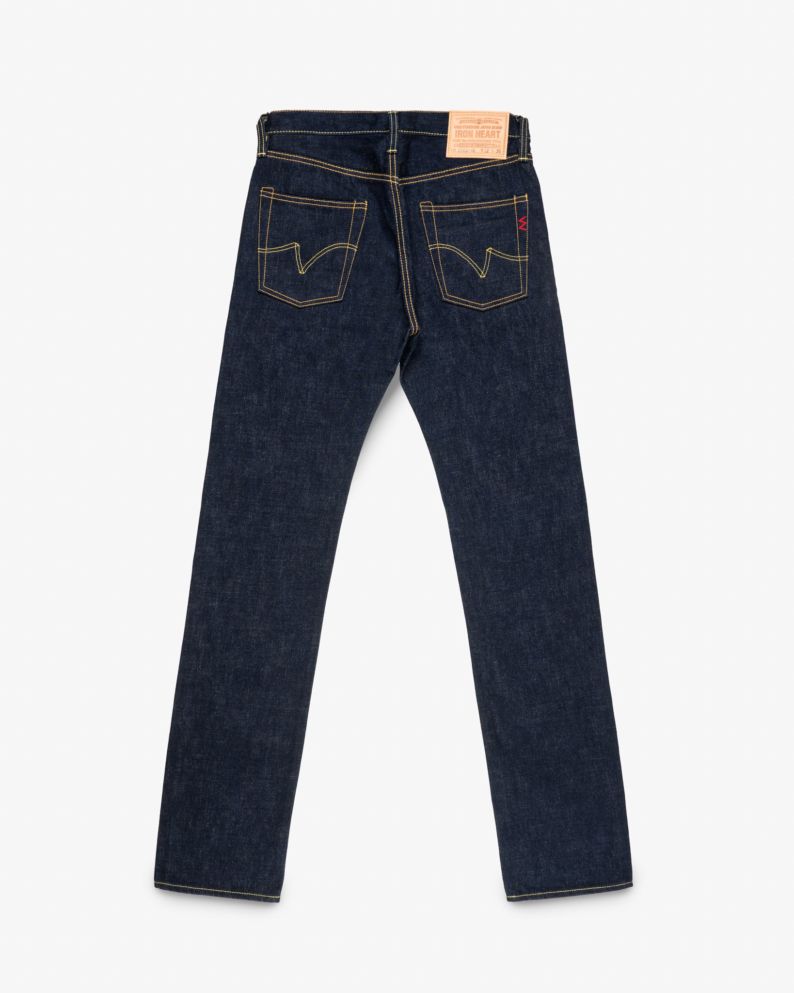 IH-666S-18 - 18oz Vintage Selvedge Denim Slim Straight Cut Jeans - Indigo