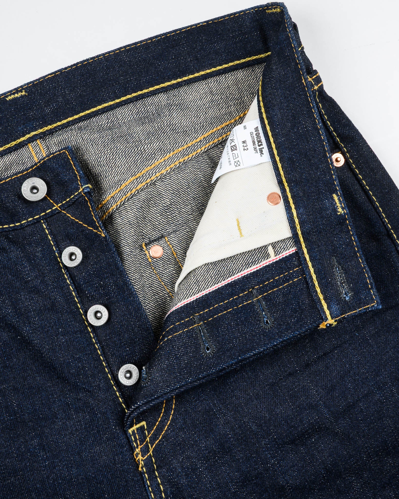 IH-666S-18 - 18oz Vintage Selvedge Denim Slim Straight Cut Jeans - Indigo