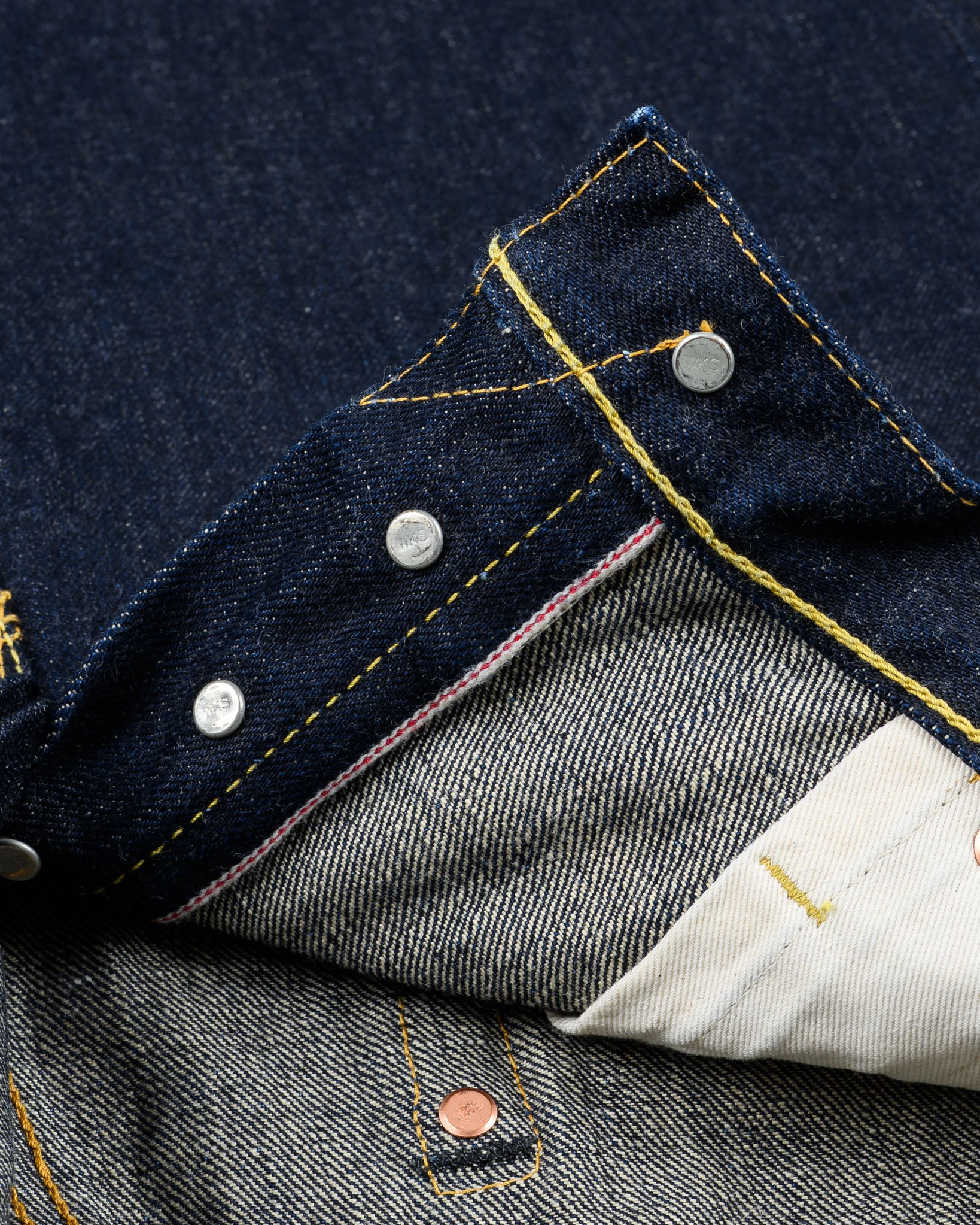 IH-666S-18 - 18oz Vintage Selvedge Denim Slim Straight Cut Jeans - Indigo
