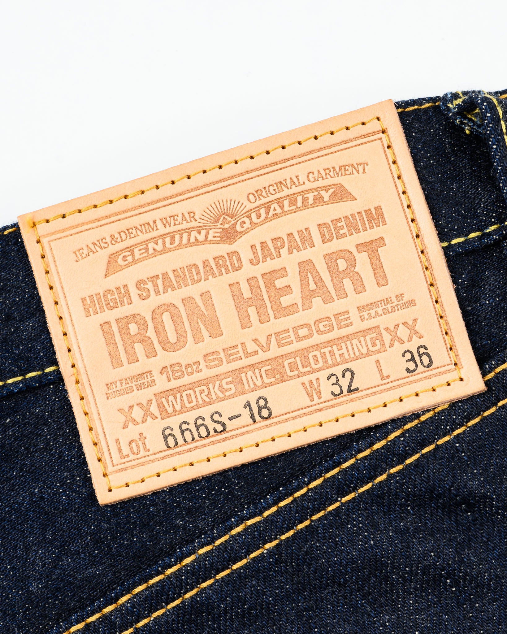 IH-666S-18 - 18oz Vintage Selvedge Denim Slim Straight Cut Jeans - Indigo