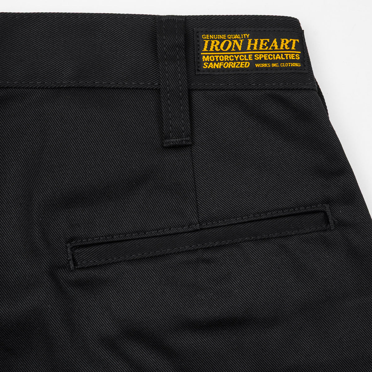 IH-717-BLK - 9oz Mercerised Selvedge Cotton Chinos - Black