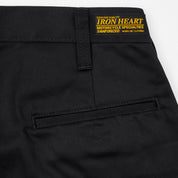 IH-717-BLK - 9oz Mercerised Selvedge Cotton Chinos - Black