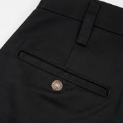 IH-717-BLK - 9oz Mercerised Selvedge Cotton Chinos - Black