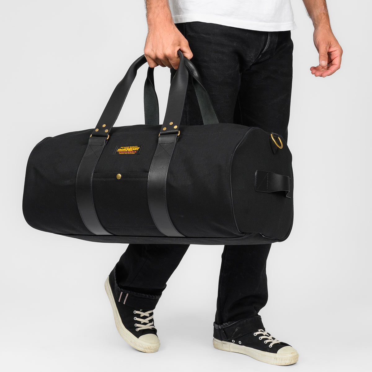 IHE-50-BLK - 21oz Denim Duffle Bag - Superblack