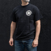 7.5oz Printed Loopwheel Crew Neck T-Shirt - Black