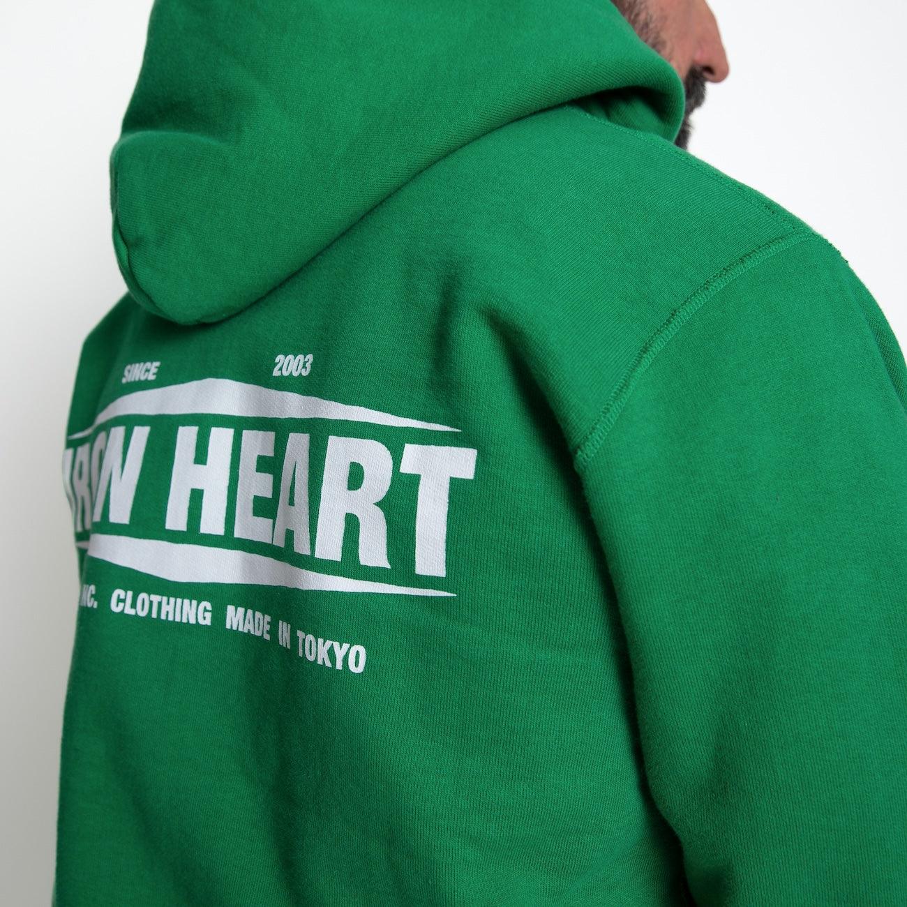 14oz Ultra Heavyweight Loopwheel Cotton Zippered Hoodie - Green