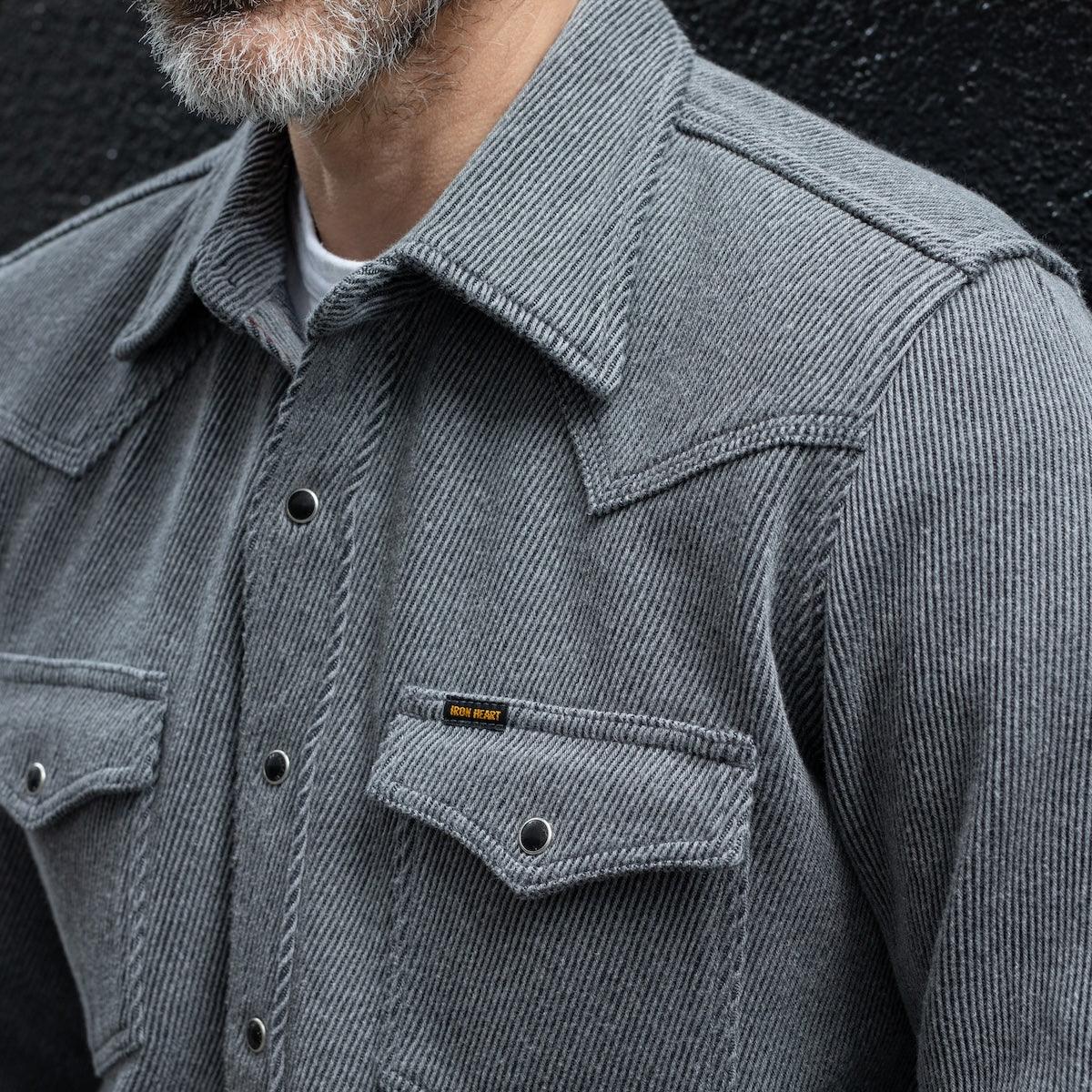 IHSH-254-GRY - Top Dyed Heavy Kersey Western Shirt - Grey – IRON
