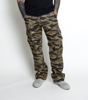 Satin Camouflage Cargo Pants - Tiger Stripe