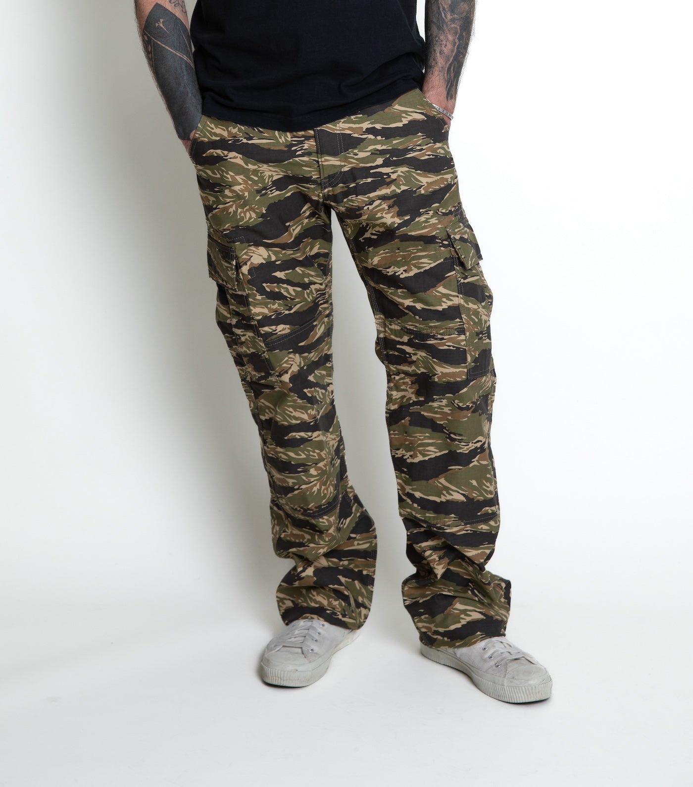 FW24 - IH-737-TSC - Satin Camouflage Cargo Pants - Tiger Stripe