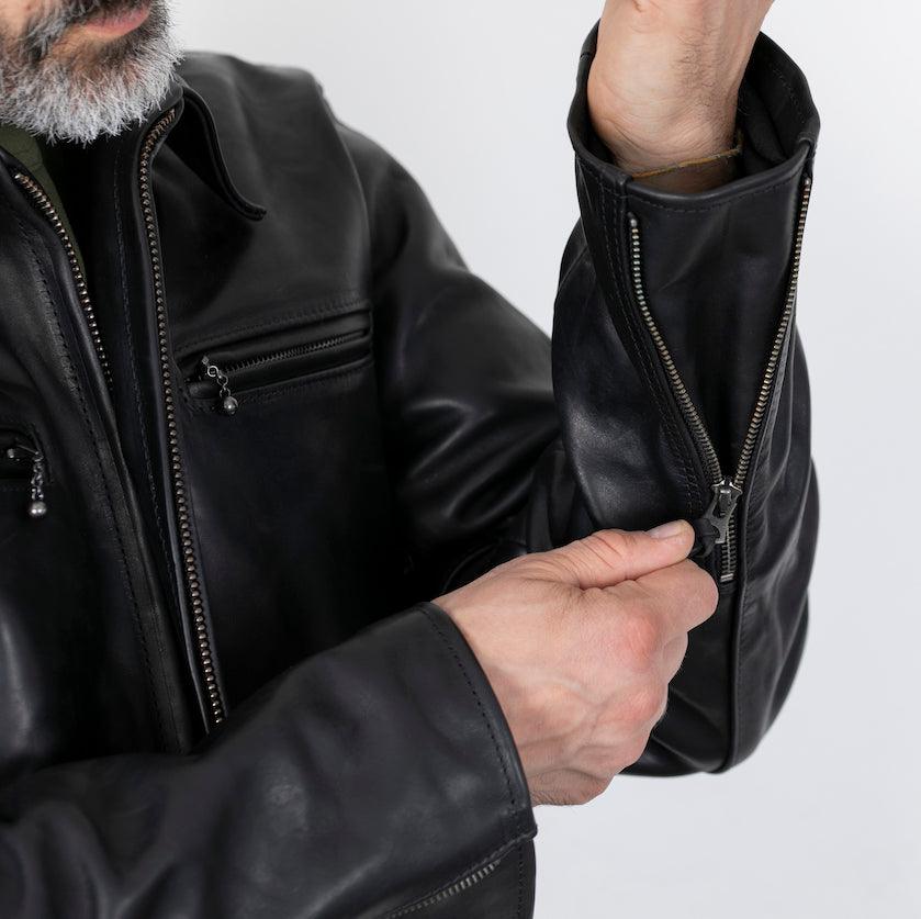 Image showing the SB-TG-MU/HO-BLK - Simmons Bilt "Tailgunner" Horsehide Jacket - Black which is a LEATHER JACKETS described by the following info JACKETS, LEATHER JACKETS, SIMMONS BILT, Tops and sold on the IRON HEART GERMANY online store