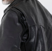 Image showing the SB-TG-MU/HO-BLK - Simmons Bilt "Tailgunner" Horsehide Jacket - Black which is a LEATHER JACKETS described by the following info JACKETS, LEATHER JACKETS, SIMMONS BILT, Tops and sold on the IRON HEART GERMANY online store