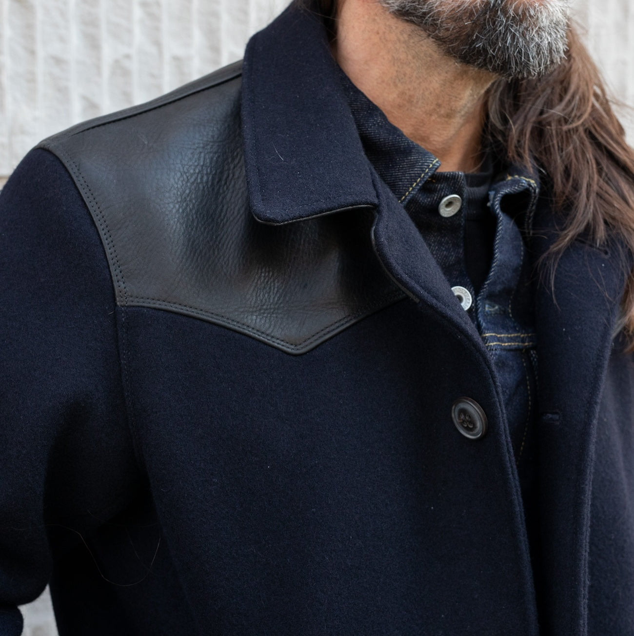 SB-RA-WO-NAV - Simmons Bilt Woll Ranch Jacket - Navy